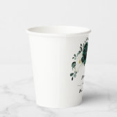 Emerald Greenery Eucalyptus White Floral Wedding Papieren Bekers (Rechts)