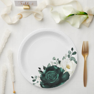 Emerald Greenery Eucalyptus White Floral Wedding Papieren Bordje