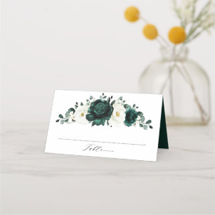 Emerald Greenery Eucalyptus White Floral Wedding Plaatskaartje