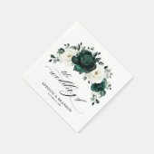 Emerald Greenery Eucalyptus White Floral Wedding Servet (Hoek)