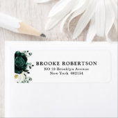 Emerald Greenery Eucalyptus White Return Address Etiket (Insitu)