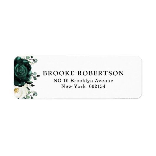 Emerald Greenery Eucalyptus White Return Address Etiket (Voorkant)