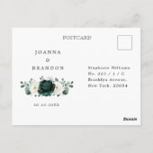 Emerald Greenery Eucalyptus White Rose Floral RSVP Briefkaart (Achterkant)