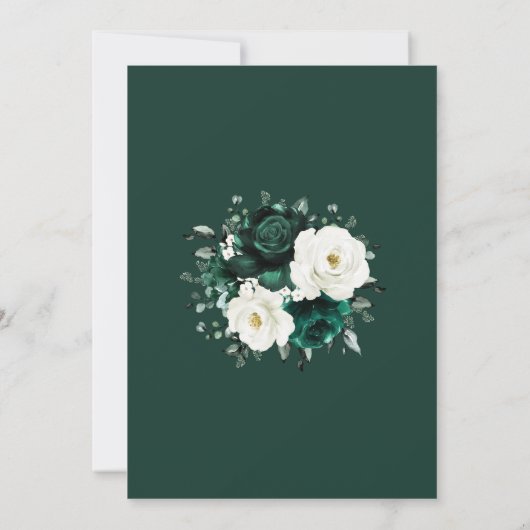 Emerald Greenery Eucalyptus White Rose We doen het Kaart (Achterkant)
