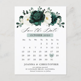 Emerald Greenery Eucalyptus White Save the Date Briefkaart