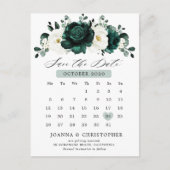 Emerald Greenery Eucalyptus White Save the Date Briefkaart (Voorkant)