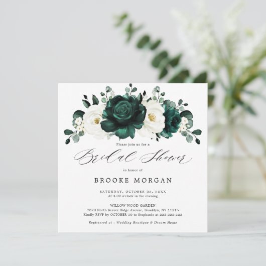 Emerald Greenery Eucalyptus White Vrijgezellenfees Kaart (Staand voorkant)