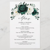 Emerald Greenery Eucalyptus White Wedding Menu (Voorkant)