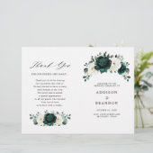 Emerald Greenery Eucalyptus White Wedding Programm (Staand voorkant)