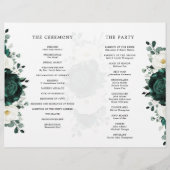 Emerald Greenery Eucalyptus White Wedding Programm (Achterkant)