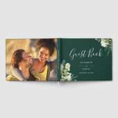Emerald Greenery Floral Photo Wedding Gastenboek (Volledig)