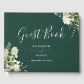 Emerald Greenery Floral Photo Wedding Gastenboek (Voorkant)