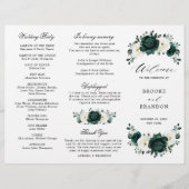 Emerald Greenery Floral Wedding Tri-Fold Programme (Voorkant)
