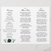 Emerald Greenery Floral Wedding Tri-Fold Programme (Achterkant)