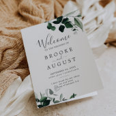 Emerald Greenery Folded Wedding Programma