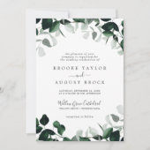 Emerald Greenery Formal Wedding Kaart (Voorkant)