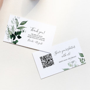 Emerald Greenery Foto's Huwelijk QR Code Kaart Visitekaartje