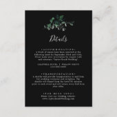 Emerald Greenery | Gegevens over het zwarte huweli Informatiekaartje (Voorkant)