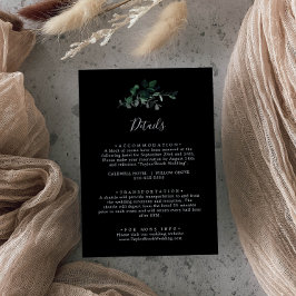 Emerald Greenery | Gegevens over het zwarte huweli Informatiekaartje