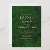 Emerald Greenery & Gold Bridal Shower Invitation Kaart (Voorkant)