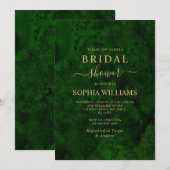 Emerald Greenery & Gold Bridal Shower Invitation Kaart (Voorkant / Achterkant)