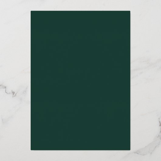 Emerald Greenery | Gouden bruidsbruiloft Folie Uitnodiging (Achterkant)