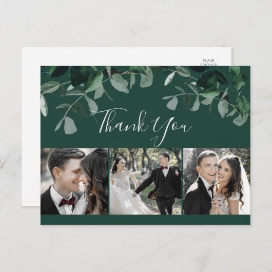 Emerald Greenery Green 3 Foto Hartelijk dank Brief Briefkaart (Voorkant / Achterkant)