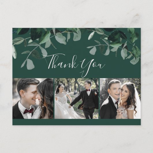 Emerald Greenery Green 3 Foto Hartelijk dank Brief Briefkaart (Voorkant)
