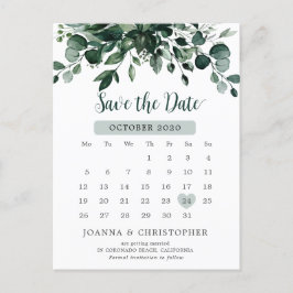 Emerald Greenery Green Eucalyptus Save the date Briefkaart