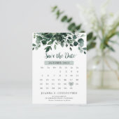Emerald Greenery Green Eucalyptus Save the date Briefkaart (Staand voorkant)