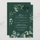 Emerald Greenery | Green Let's Celebrate Kaart (Voorkant / Achterkant)