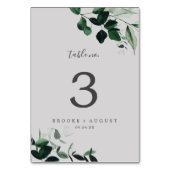 Emerald Greenery | Grijs tabelnummer Kaart (Voorkant)
