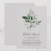 Emerald Greenery | Grijze Vrijgezellenfeest Kaart (Voorkant / Achterkant)