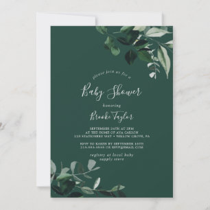 Emerald Greenery   Groen Baby shower Kaart
