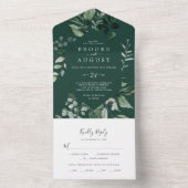 Emerald Greenery | Groen huwelijk All In One Uitnodiging (Binnen)