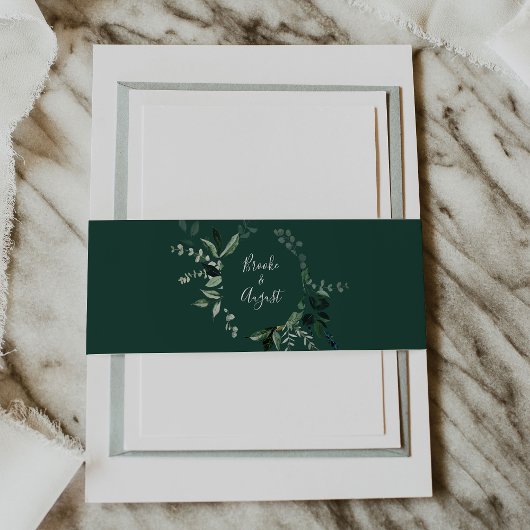 Emerald Greenery | Groen huwelijk Uitnodigingen Wikkel