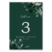 Emerald Greenery | Groen tabelnummer Kaart (Achterkant)