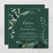 Emerald Greenery | Groene vierkant amusement Kaart (Voorkant / Achterkant)