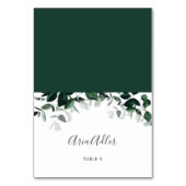 Emerald Greenery Guest Name Wedde Place Card Kaart (Voorkant)