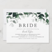 Emerald Greenery Horizontal Bride Vrijgezellenfees Kaart (Voorkant)