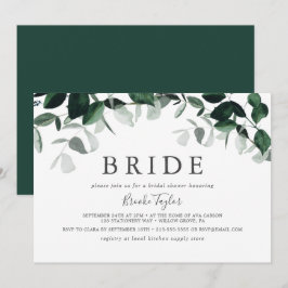 Emerald Greenery Horizontal Bride Vrijgezellenfees Kaart