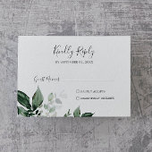 Emerald Greenery Horizontal Wedding RSVP Kaart