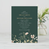 Emerald Greenery in één bruiloft Kaart (Staand voorkant)
