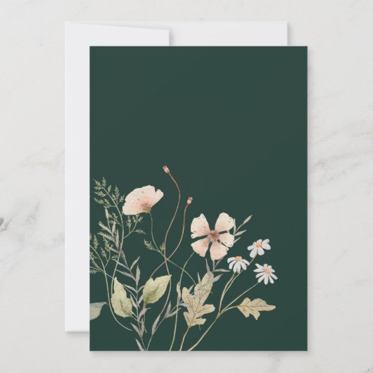 Emerald Greenery in één bruiloft Kaart (Achterkant)