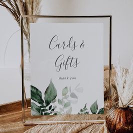 Emerald Greenery Kaarten en Gifts Sign Poster