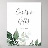Emerald Greenery Kaarten en Gifts Sign Poster (Voorkant)