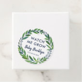 Emerald Greenery Kijk me groeien Baby shower Bedankjes Labels (In situ)