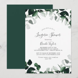 Emerald Greenery Lingerie Shower Kaart