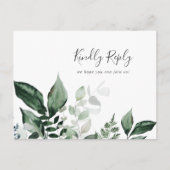 Emerald Greenery Menu Choice Wedding RSVP Briefkaa (Voorkant)