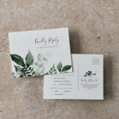 Emerald Greenery Menu Choice Wedding RSVP Briefkaa